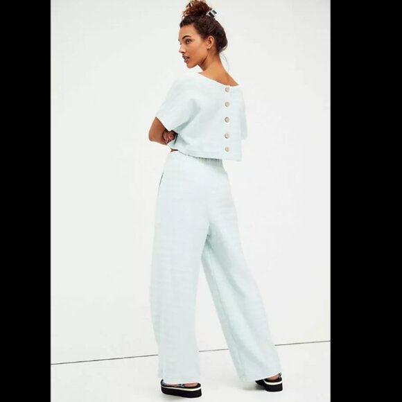 Free People Light Blue Wide Leg Pants - Picture 4 of 9